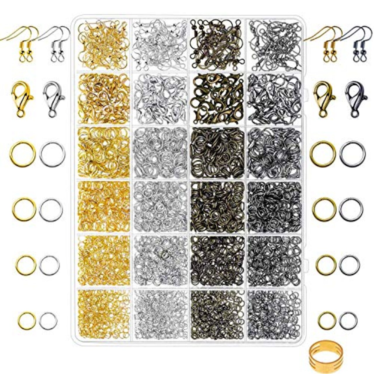 Paxcoo 3200Pcs Jewelry Necklace Repair Kit with Jump Rings, Clasps